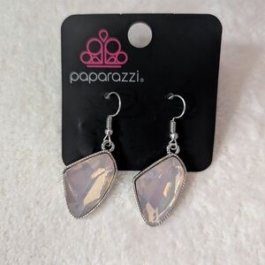 Paparazzi Large Light Peach Gem Earrings New